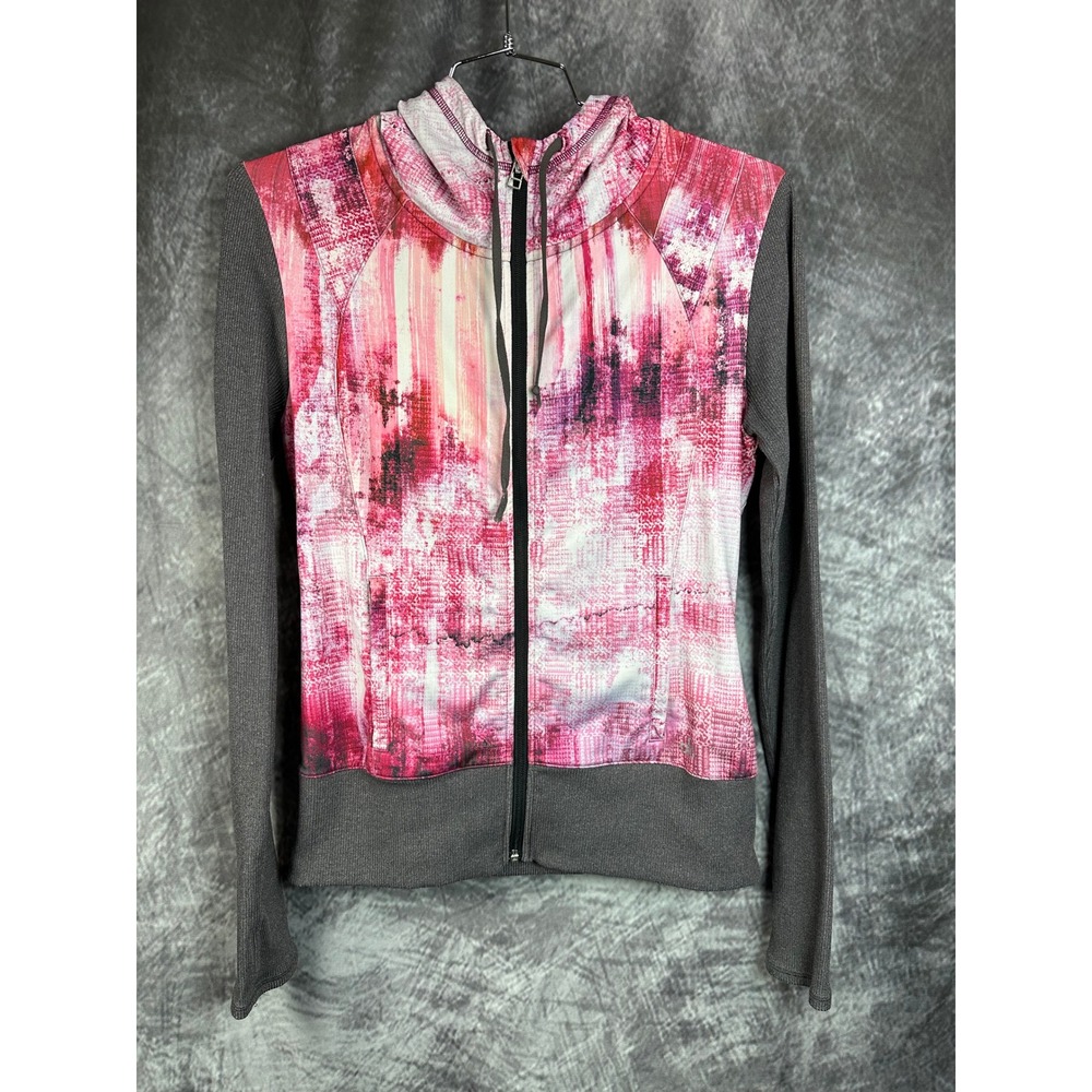 Alo Yoga Full Zip Hoodie Womens Large Airbrush Desert Sunset Pink Activewear